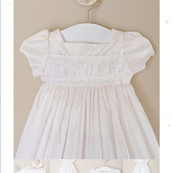 NWT heirloom quality Silk Dupioni Christening Gown & bonnet from One Small Child - Picture 6 of 9